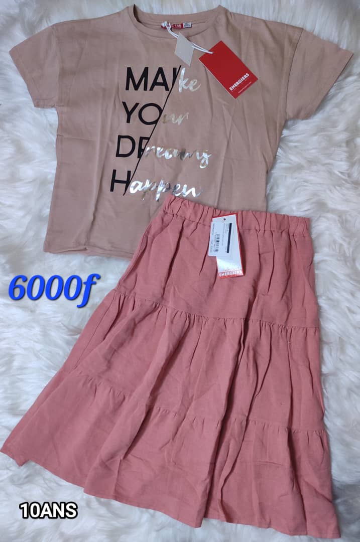 Ensemble complet : Jupe & haut en Coton - 10 ans
